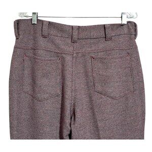 Vintage Red Blue Striped Knit Flare Pants With Pockets W 34 in Unisex Trim-Cut 7